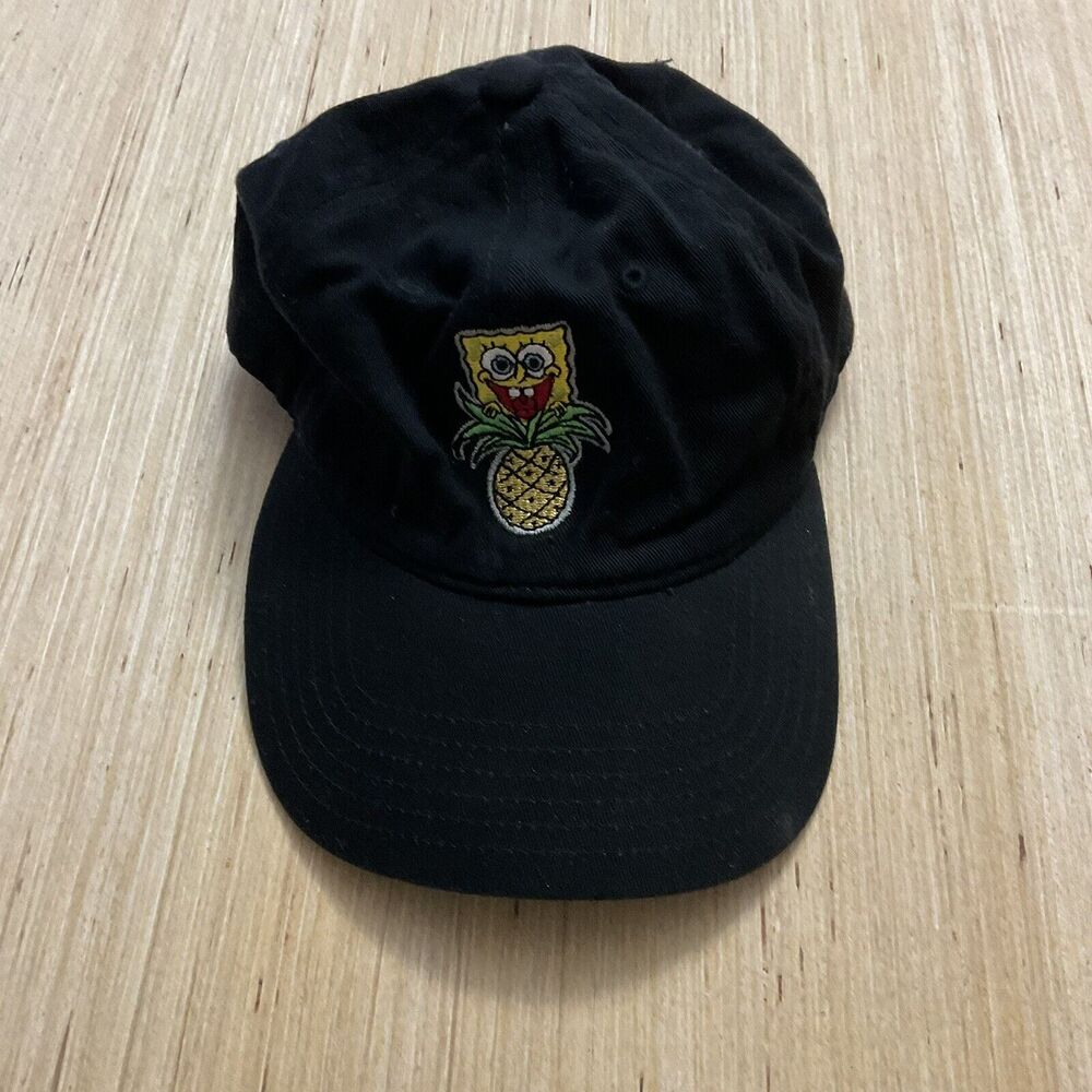 Spongebob Kids Hat Cap Adjustable Nickelodeon Squarepants Pineapple Disney Black